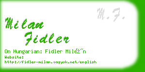 milan fidler business card